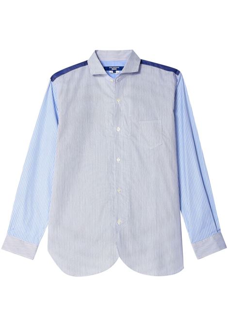 Blue and grey patchwork striped cotton shirt Junya watanabe - men